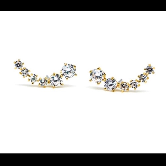 Cubic Zirconia Ear Climber Earrings - Picture 2 of 3